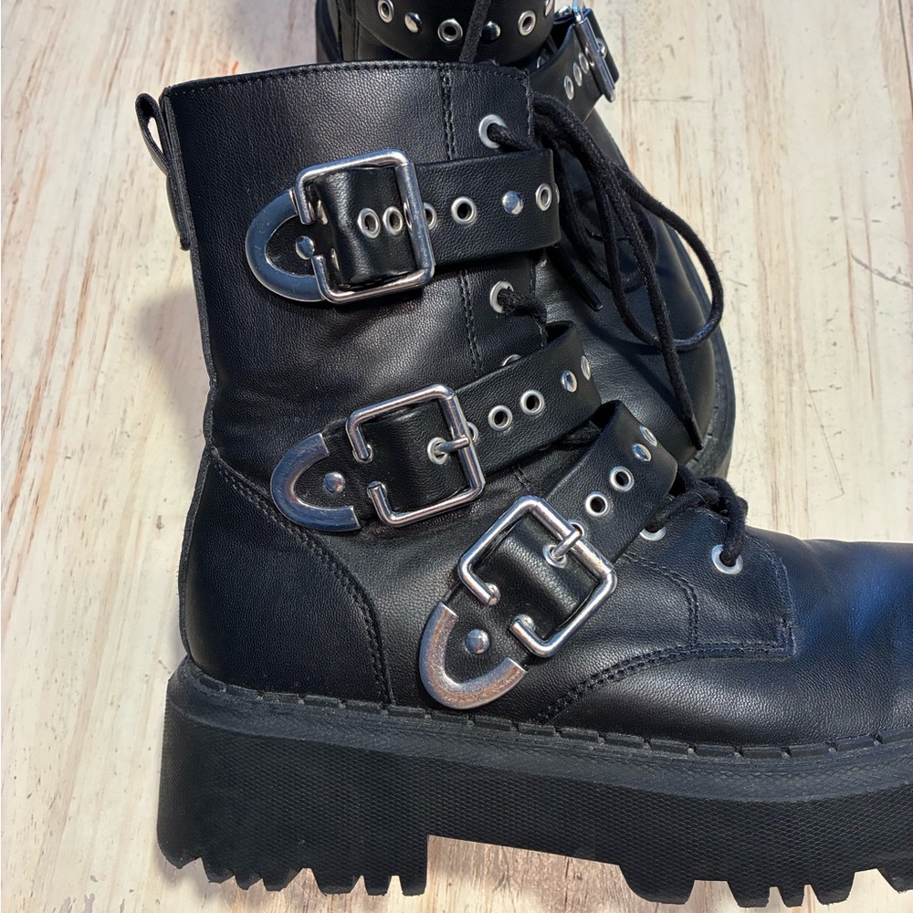 Zara chunky biker/platform boots - Picture 2 of 4